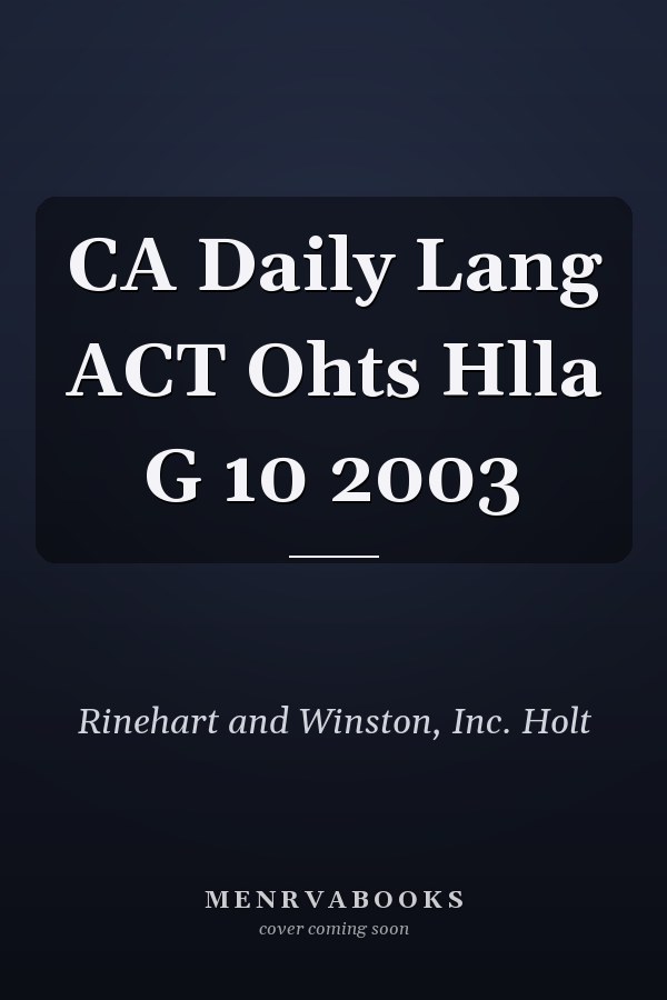 CA Daily Lang ACT Ohts Hlla G 10 2003