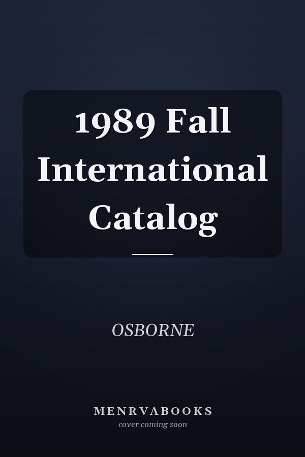 1989 Fall International Catalog