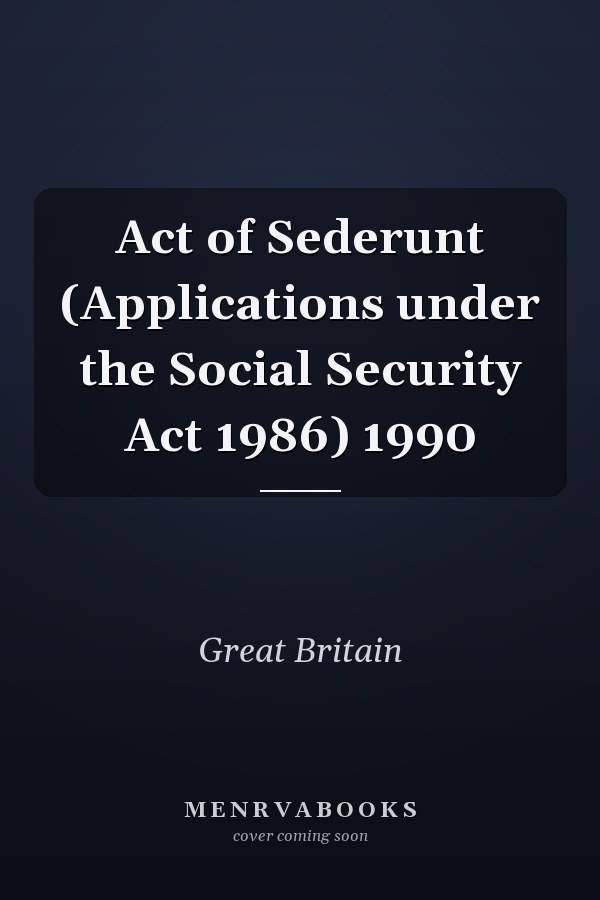Act of Sederunt (Applications under the Social Security Act 1986) 1990