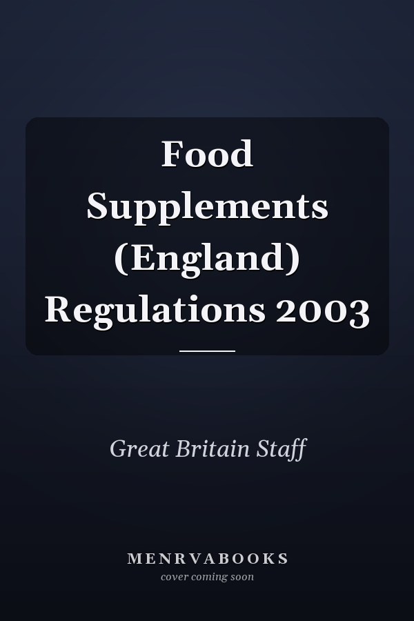 Food Supplements (England) Regulations 2003