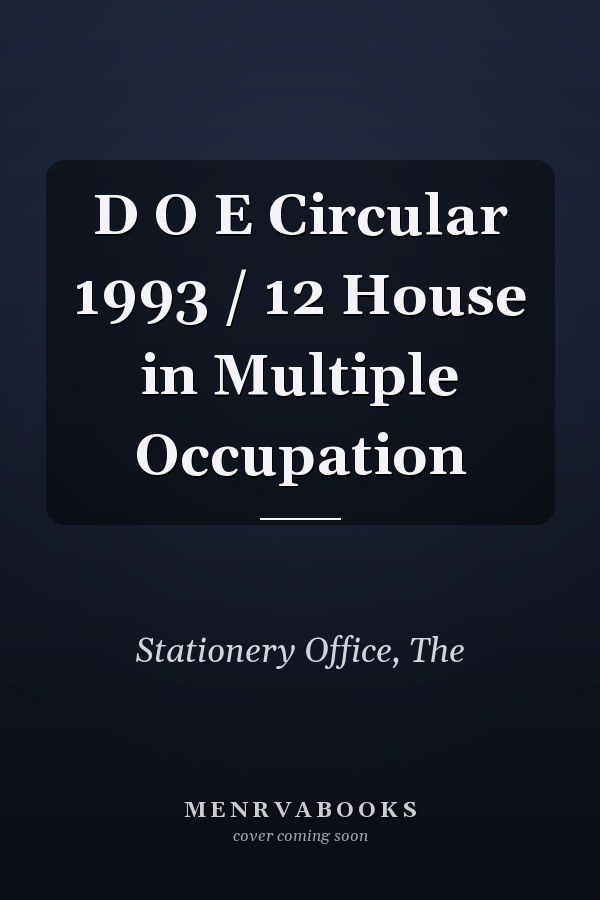 D O E Circular 1993 / 12 House in Multiple Occupation