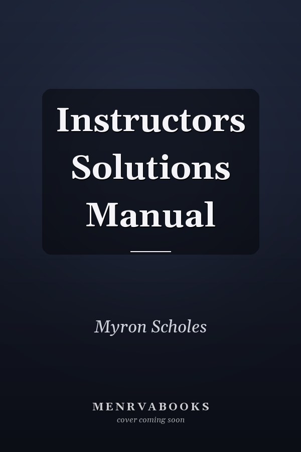Instructors Solutions Manual