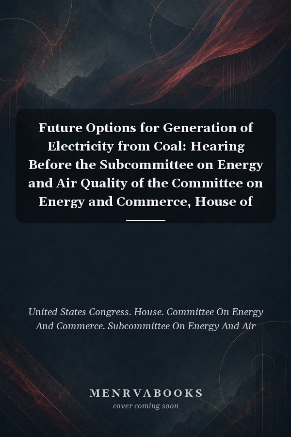 Future Options for Generation of Electricity from Coal: Hearing Before the Subcommittee on Energy and Air Quality of the Committee on Energy and Commerce, House of Representatives, One Hundred Eighth Congress, First Session