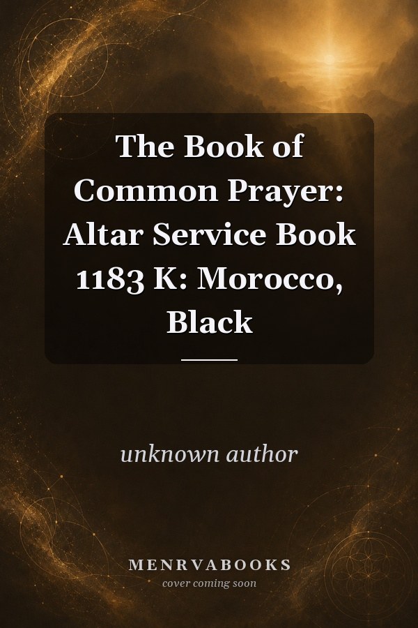 The Book of Common Prayer: Altar Service Book 1183 K: Morocco, Black