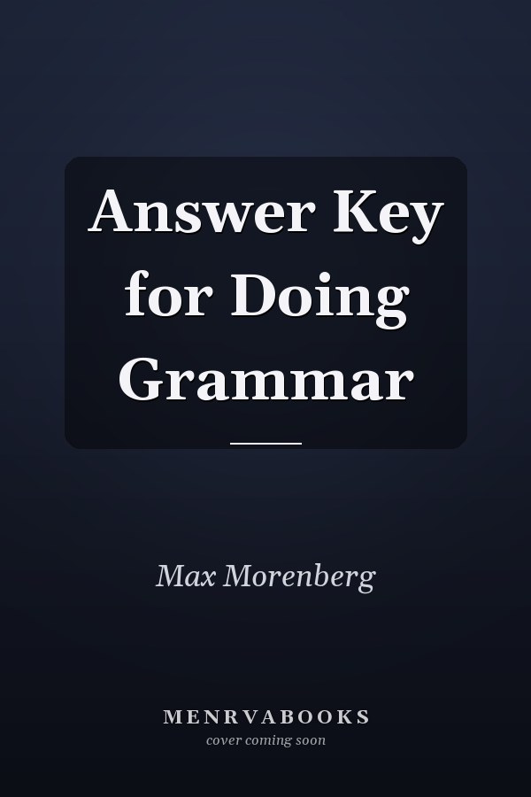 Answer Key for Doing Grammar