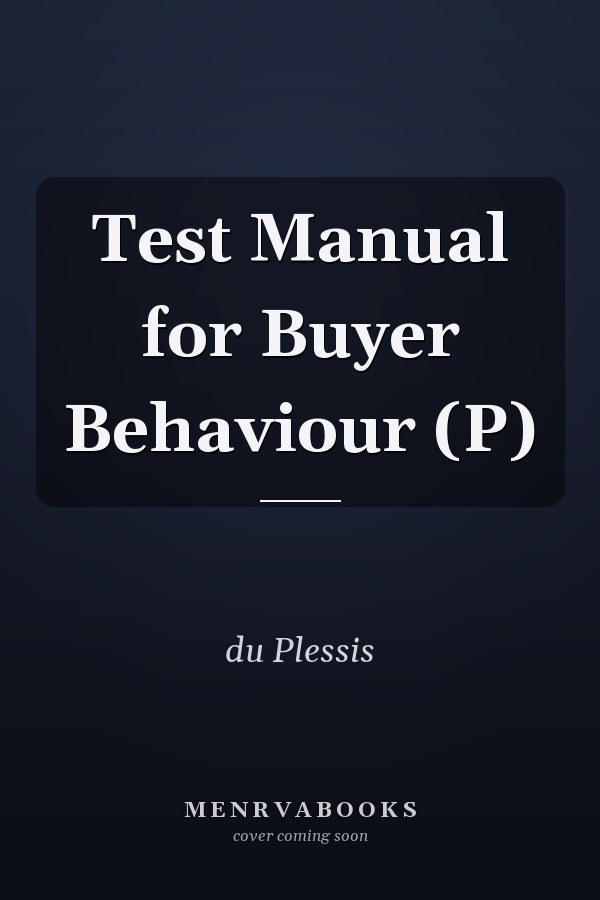 Test Manual for Buyer Behaviour (P)