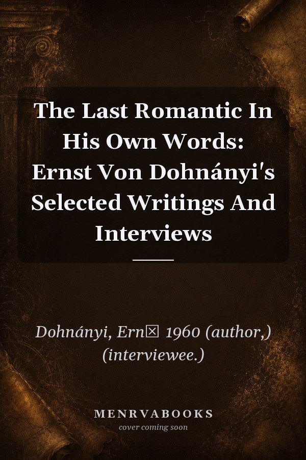 The Last Romantic In His Own Words: Ernst Von Dohnányi's Selected Writings And Interviews