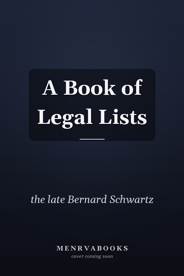 A Book of Legal Lists