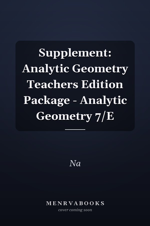 Supplement: Analytic Geometry Teacher's Edition Package