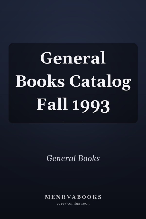 General Books Catalog Fall 1993