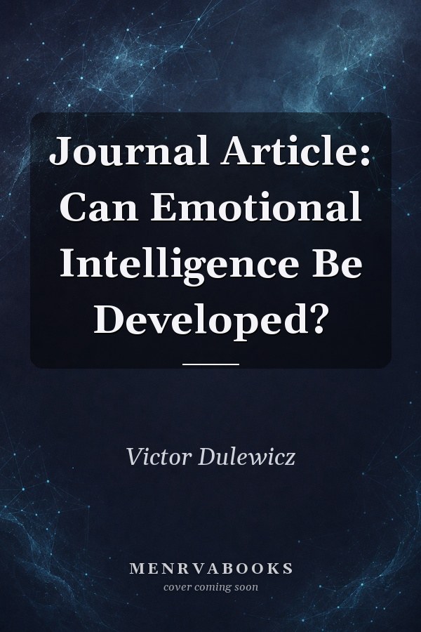 Journal Article: Can Emotional Intelligence Be Developed?