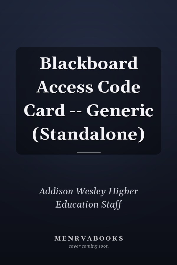 Blackboard Access Code Card -- Generic (Standalone)