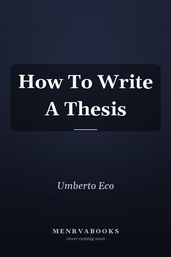 How To Write A Thesis