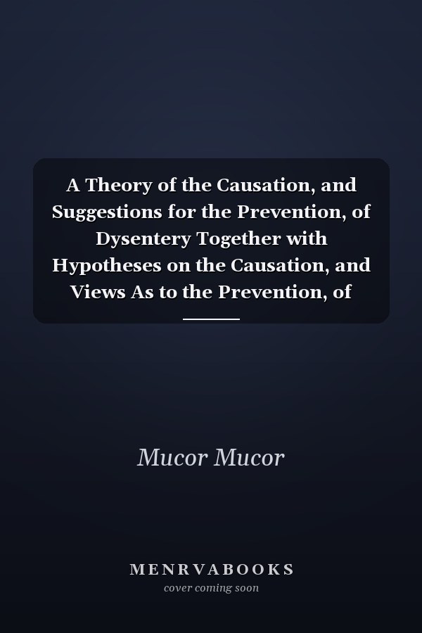 A Theory of the Causation, and Suggestions for the Prevention, of Dysentery Together with Hypotheses on the Causation, and Views As to the Prevention, of Typhoid, Cholera, Yellow Fever, Remittent, Diphtheria, Typhus, and Other Zymotic Diseases in Man And