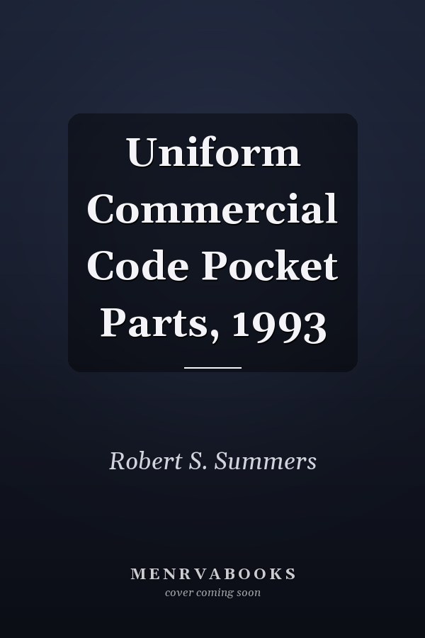 Uniform Commercial Code Pocket Parts, 1993