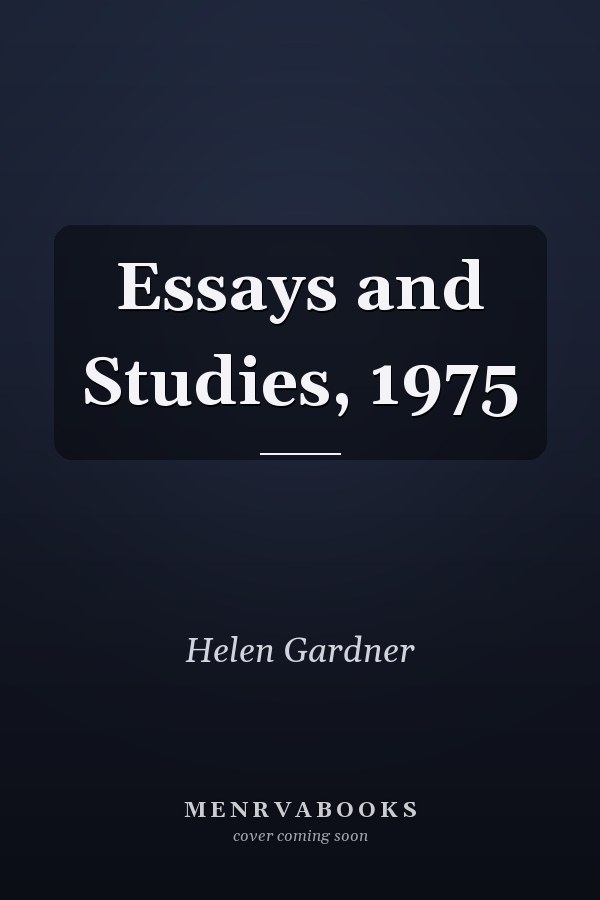 Essays and Studies, 1975