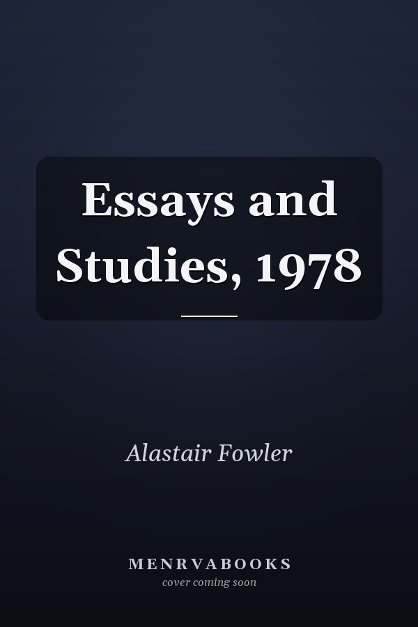 Essays and Studies, 1978