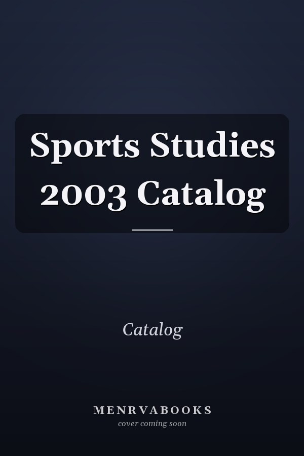 Sports Studies 2003 Catalog
