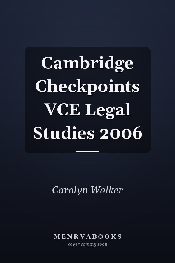 Cambridge Checkpoints VCE Legal Studies 2006