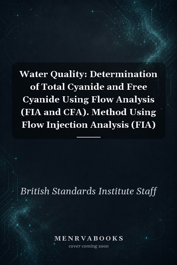 Water Quality: Determination of Total Cyanide and Free Cyanide Using Flow Analysis (FIA and CFA). Method Using Flow Injection Analysis (FIA)