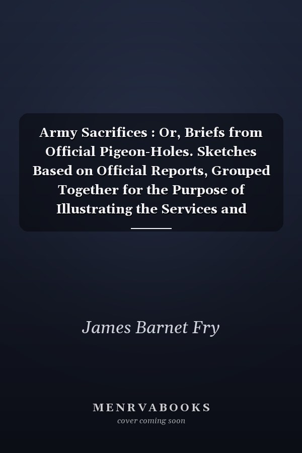 Army Sacrifices : Or, Briefs from Official Pigeon-Holes. Sketches Based on Official Reports, Grouped Together for the Purpose of Illustrating the Services and Experiences of the Regular Army of the United States on the Indian Frontier