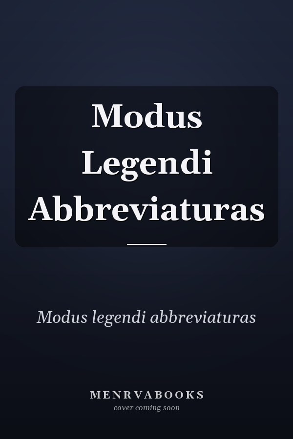 Modus Legendi Abbreviaturas