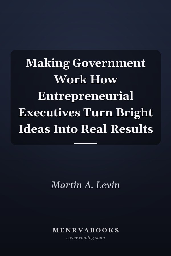 Making Government Work How Entrepreneurial Executives Turn Bright Ideas Into Real Results