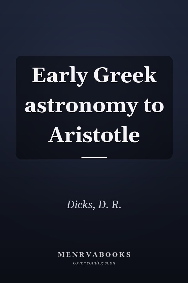 Early Greek astronomy to Aristotle