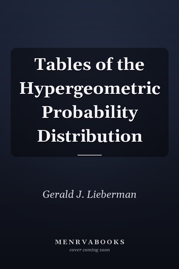 Tables of the Hypergeometric Probability Distribution