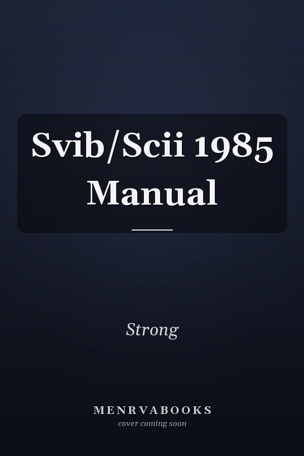 Svib/Scii 1985 Manual