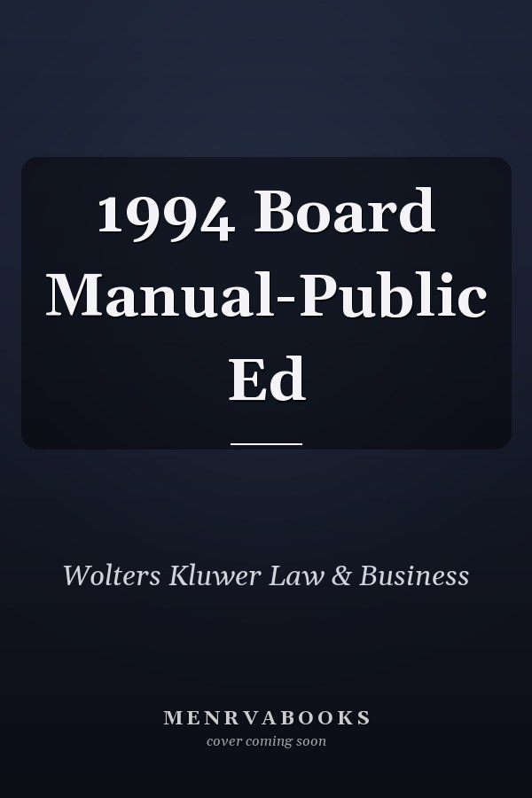 1994 Board Manual-Public Ed