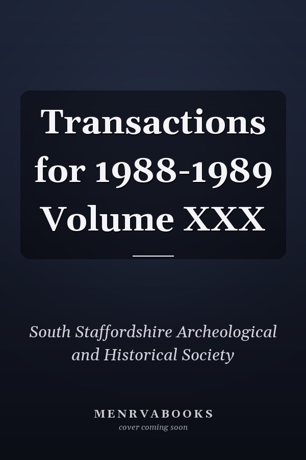 Transactions for 1988-1989 Volume XXX