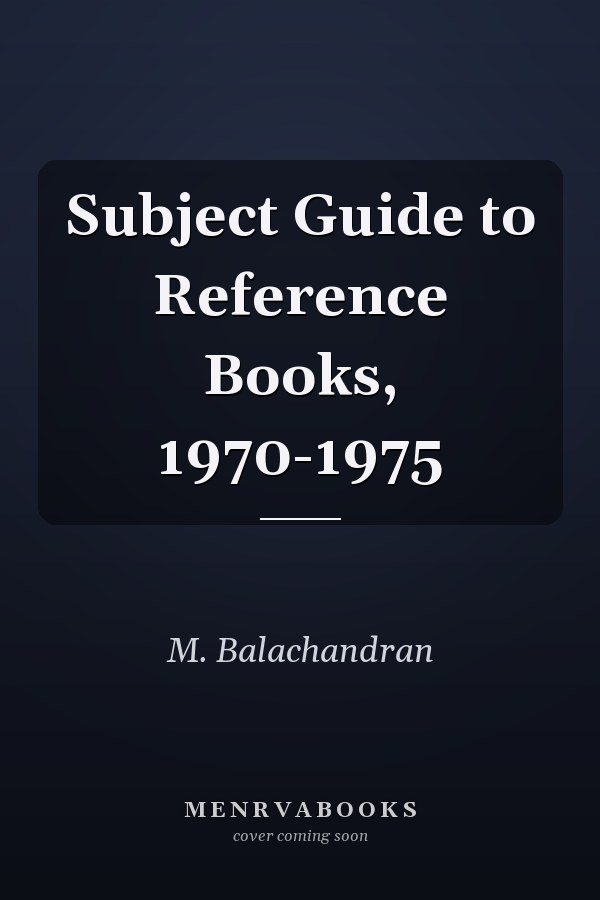 Subject Guide to Reference Books, 1970-1975