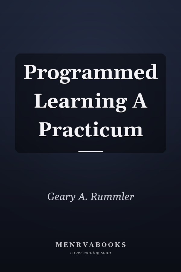 Programmed Learning A Practicum