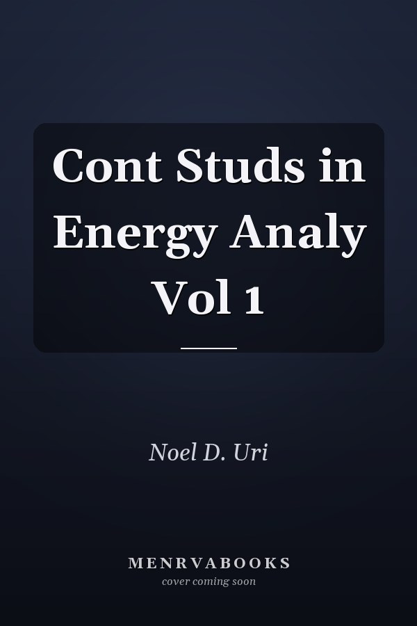 Cont Studs in Energy Analy Vol 1