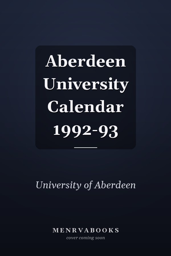 Aberdeen University Calendar 1992-93