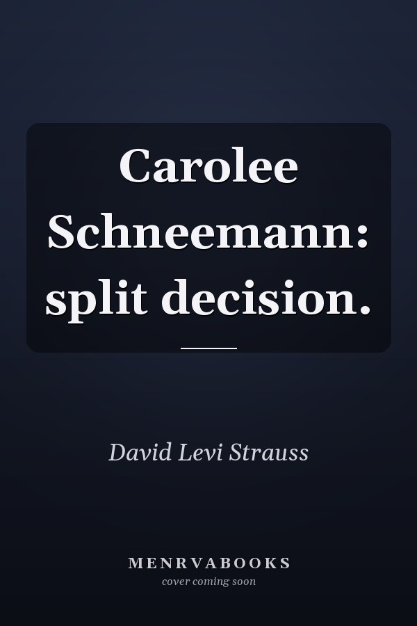 Carolee Schneemann: split decision.