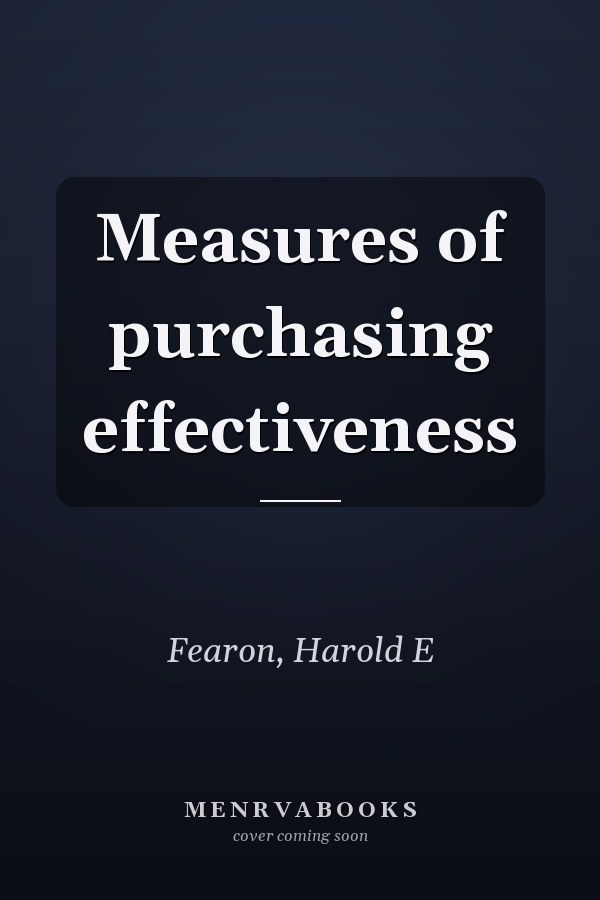 Measures of purchasing effectiveness