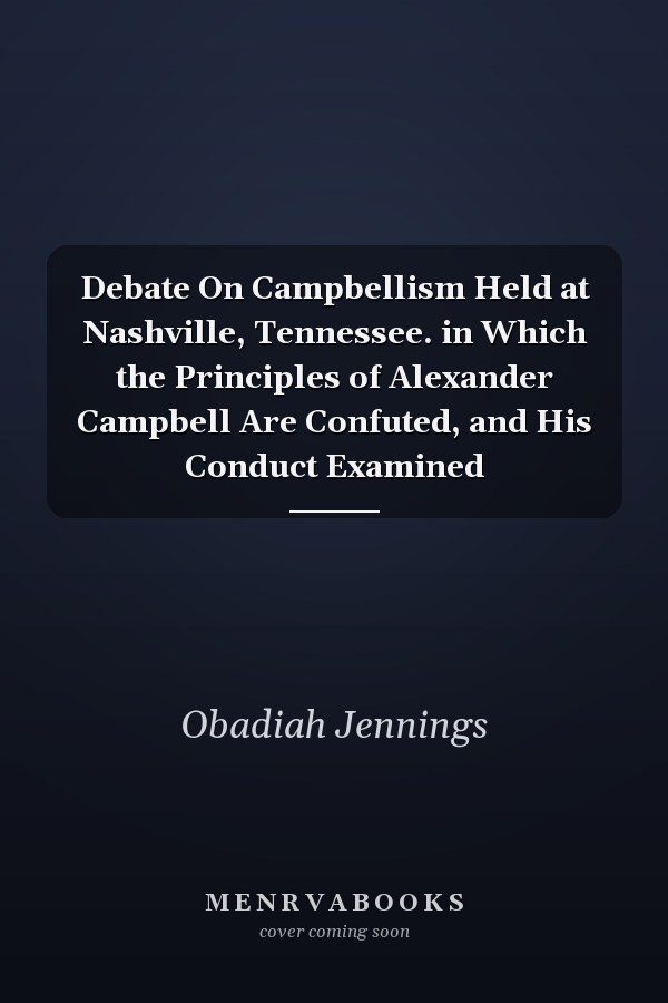 Debate On Campbellism Held at Nashville, Tennessee. in Which the Principles of Alexander Campbell Are Confuted, and His Conduct Examined