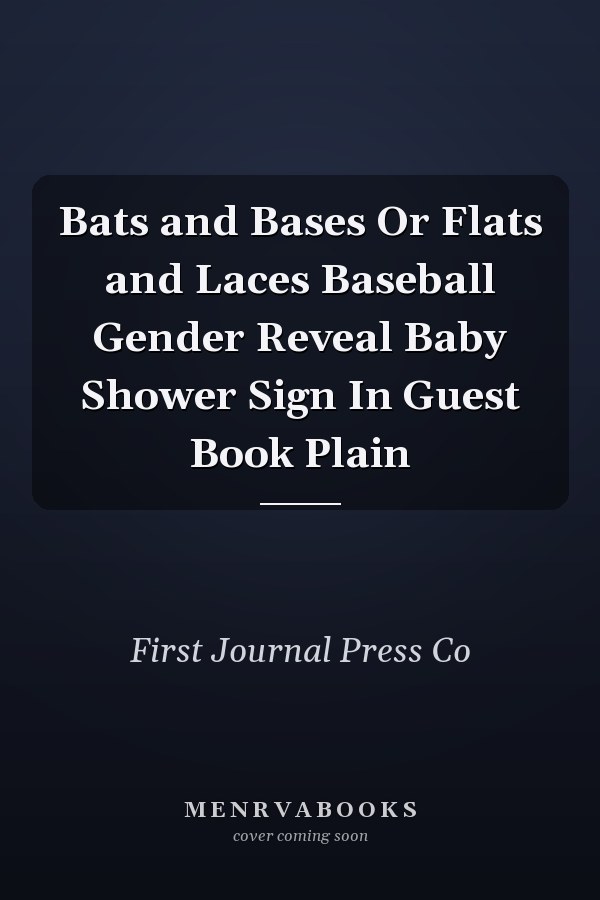 Bats and Bases Or Flats and Laces Baseball Gender Reveal Baby Shower Sign In Guest Book Plain