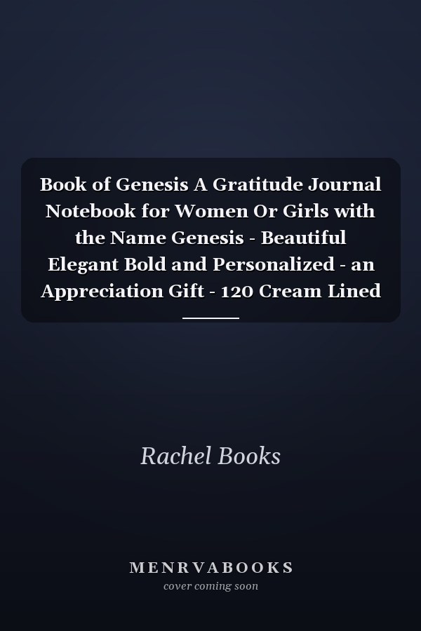 Book of Genesis A Gratitude Journal Notebook for Women Or Girls with the Name Genesis - Beautiful Elegant Bold and Personalized - an Appreciation Gift - 120 Cream Lined Writing Pages - 6 X9 Diary Or Notepad