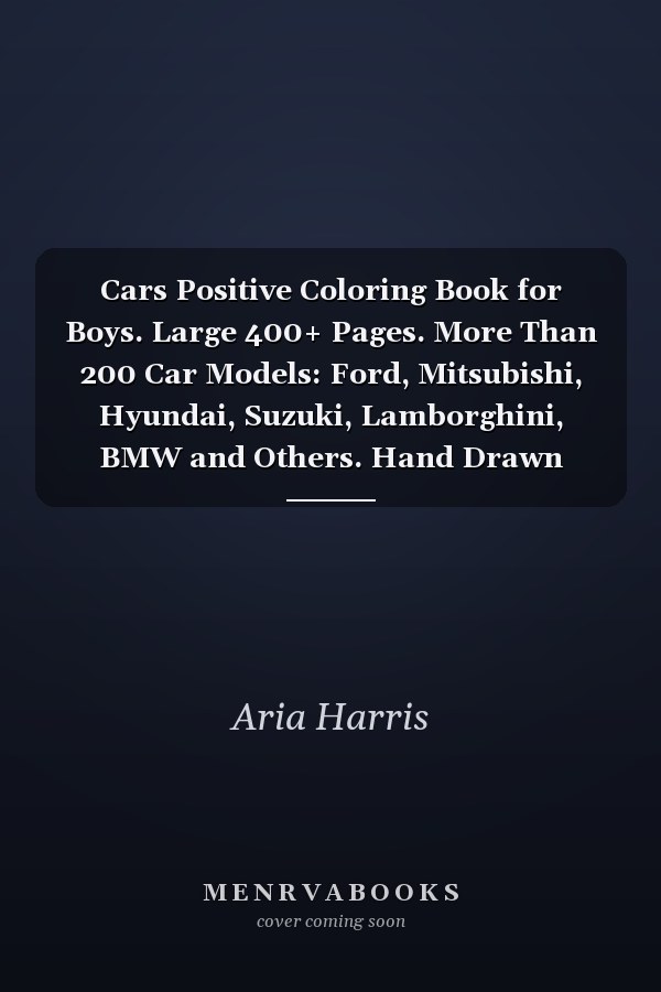 Cars Positive Coloring Book for Boys