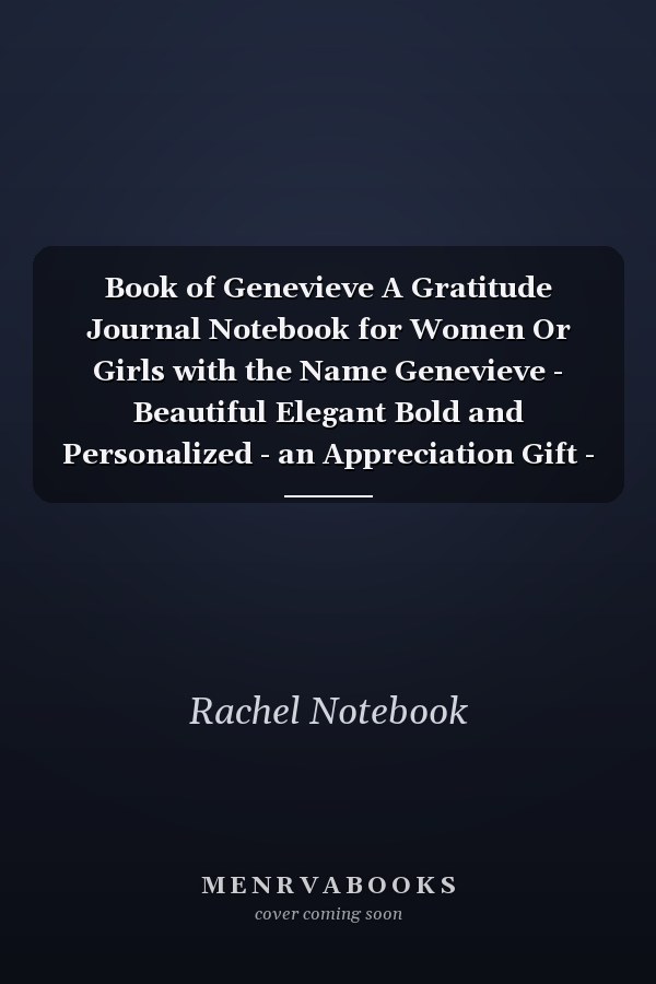 Book of Genevieve A Gratitude Journal Notebook for Women Or Girls with the Name Genevieve - Beautiful Elegant Bold and Personalized - an Appreciation Gift - 120 Cream Lined Writing Pages - 6 X9 Diary Or Notepad