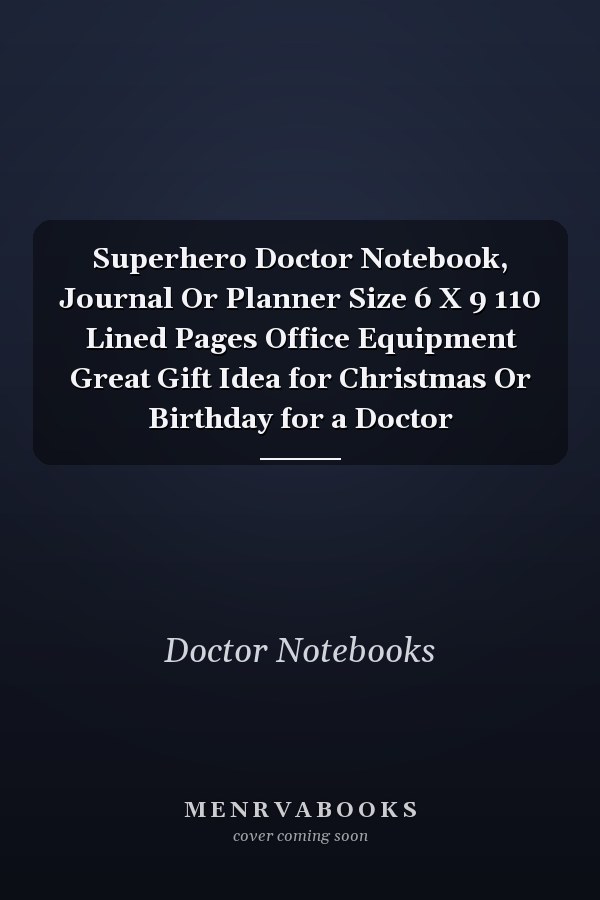 Superhero Doctor Notebook, Journal Or Planner Size 6 X 9 110 Lined Pages Office Equipment Great Gift Idea for Christmas Or Birthday for a Doctor