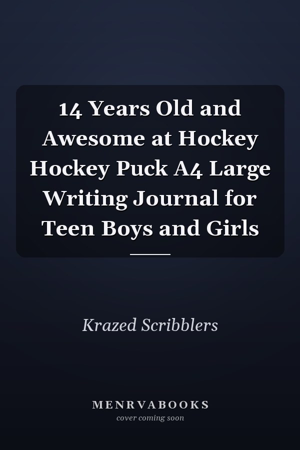 14 Years Old and Awesome at Hockey Hockey Puck A4 Large Writing Journal for Teen Boys and Girls