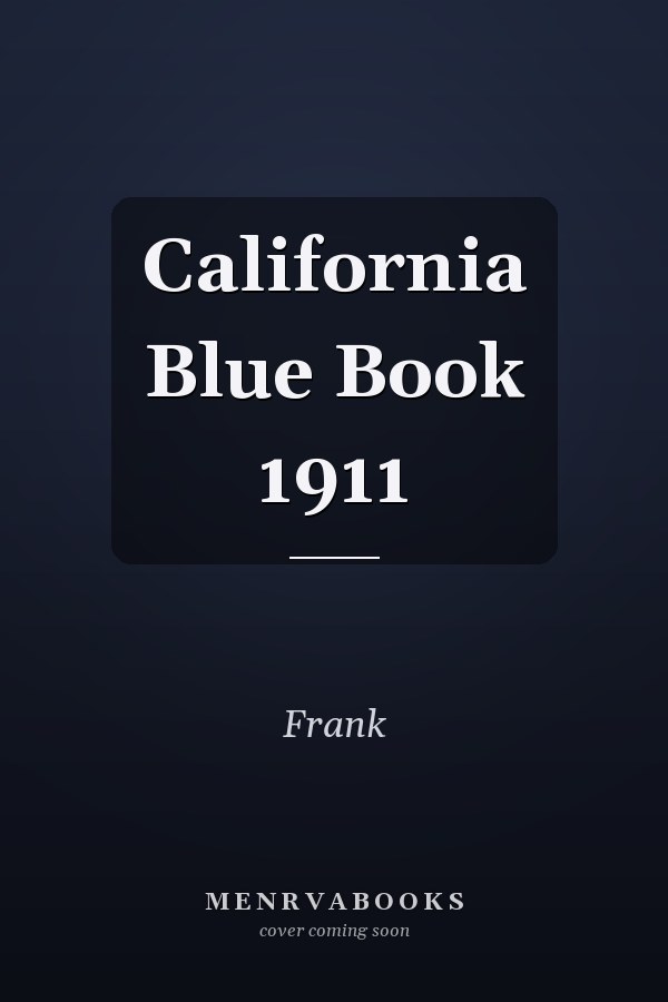 California Blue Book 1911