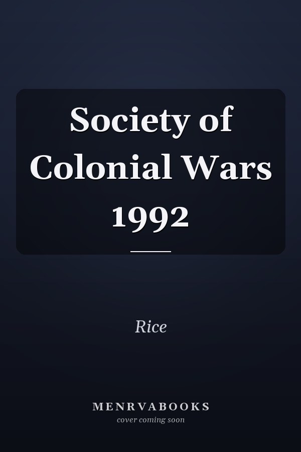 Society of Colonial Wars 1992