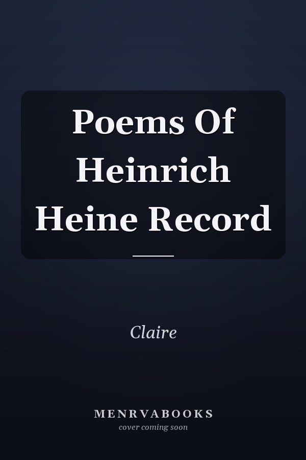 Poems Of Heinrich Heine Record