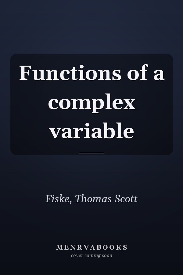 Functions of a complex variable