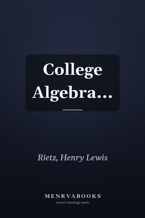 College Algebra...